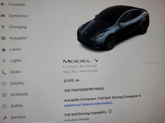 Photo 9 from auction – 2024 TESLA MODEL Y with VIN 7SAYGAEE1RF116155