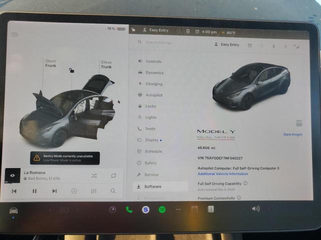 Photo 9 from auction – 2022 TESLA MODEL Y with VIN 7SAYGDEF7NF340227