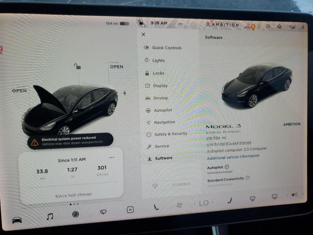 Photo 9 from auction – 2019 TESLA MODEL 3 with VIN 5YJ3E1EA4KF315085