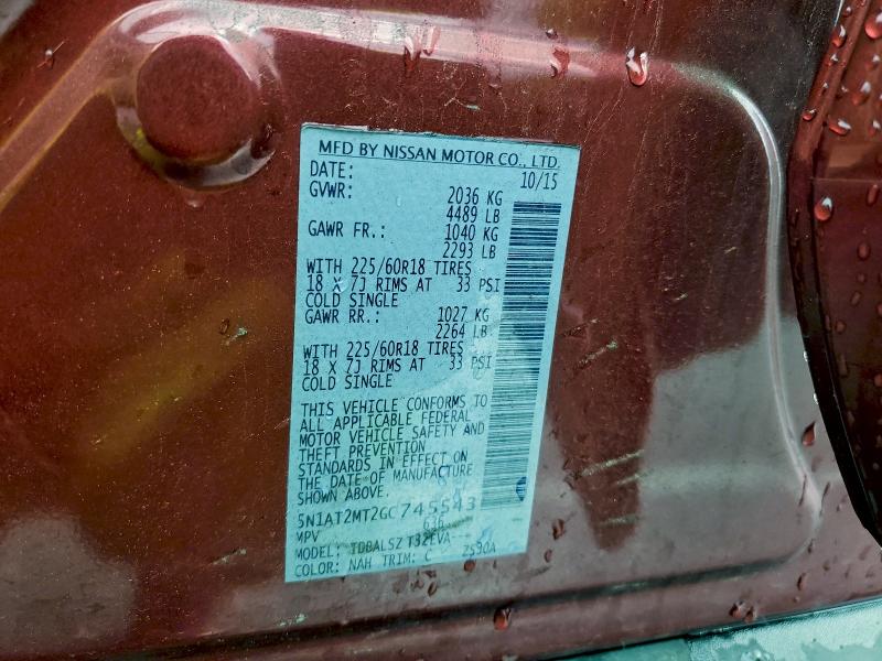 Photo 14 from auction – 2016 NISSAN ROGUE S with VIN 5N1AT2MT2GC745543