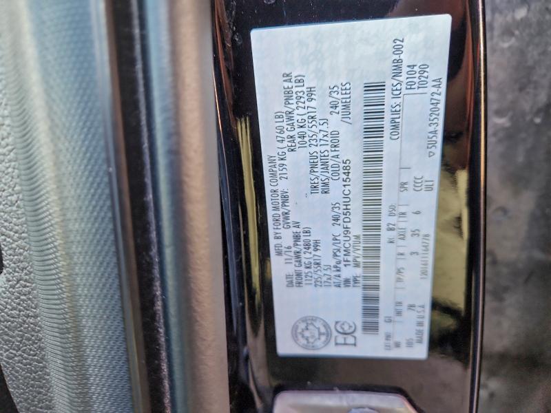 Photo 14 from auction – 2017 FORD ESCAPE S with VIN 1FMCU9FD5HUC15485