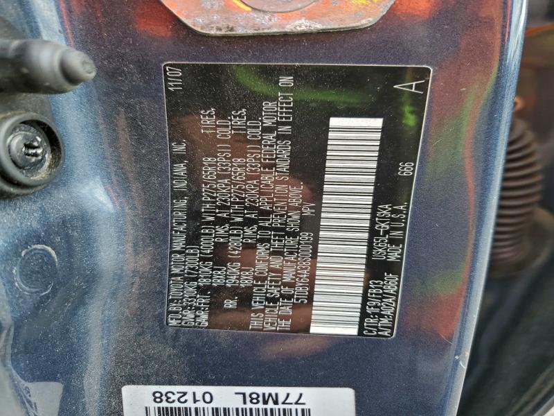 Photo 14 from auction – 2008 TOYOTA SEQUOIA SR with VIN 5TDBY64A38S000199