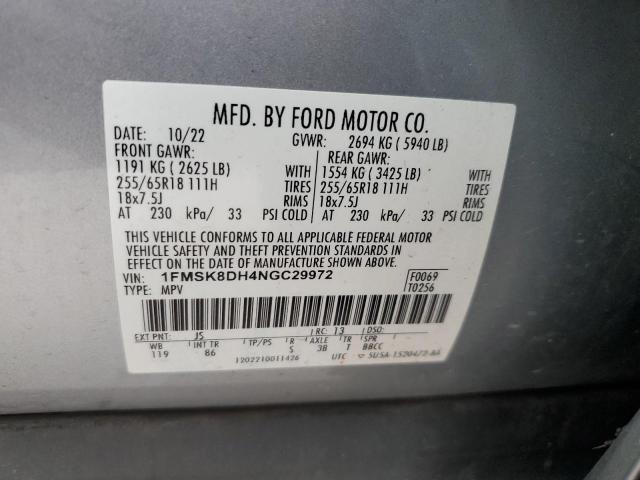 Photo 14 from auction – 2022 FORD EXPLORER X with VIN 1FMSK8DH4NGC29972