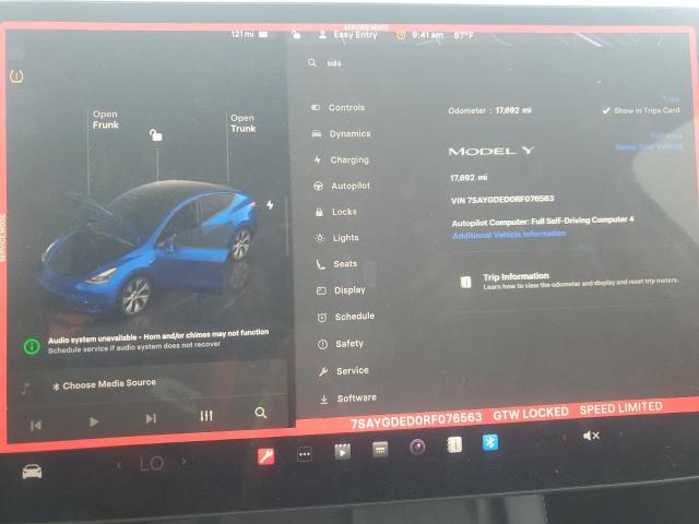 Photo 9 from auction – 2024 TESLA MODEL Y with VIN 7SAYGDED0RF076563