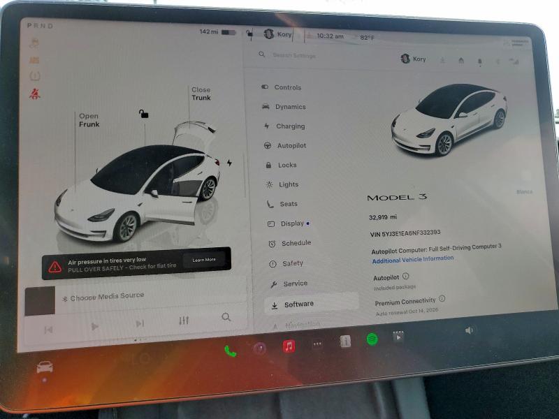 Photo 9 from auction – 2022 TESLA MODEL 3 with VIN 5YJ3E1EA6NF332393