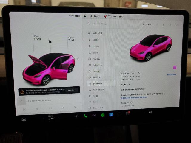 Photo 9 from auction – 2021 TESLA MODEL Y with VIN 5YJYGAEE2MF293707