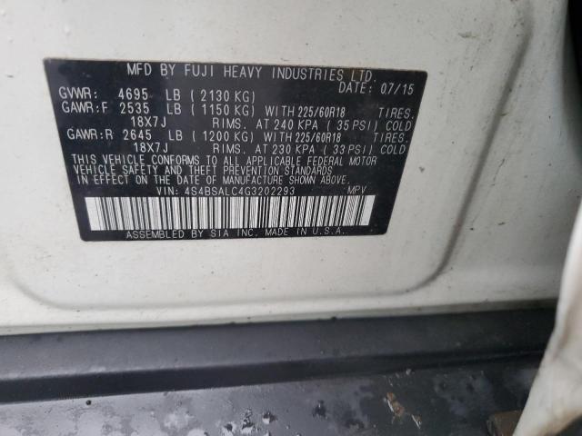 Photo 14 from auction – 2016 SUBARU OUTBACK 2. with VIN 4S4BSALC4G3202293