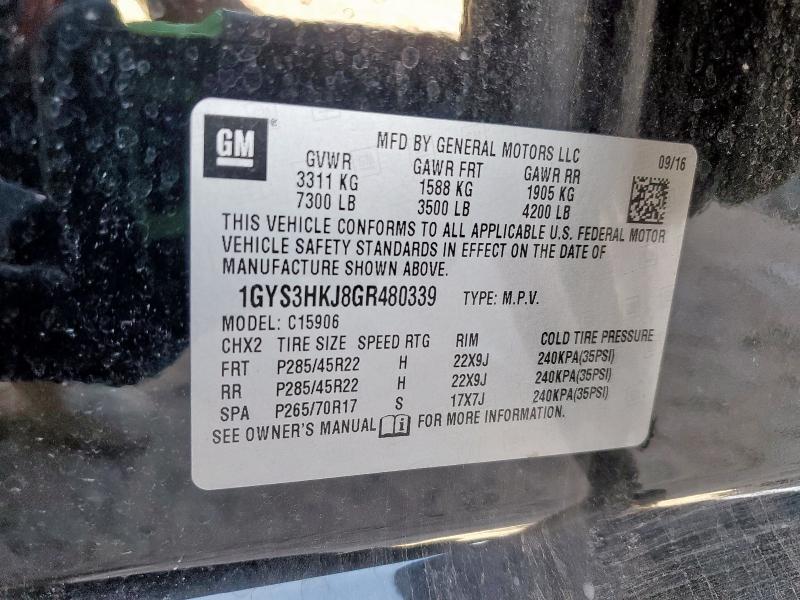 Photo 14 from auction – 2016 CADILLAC ESCALADE E with VIN 1GYS3HKJ8GR480339