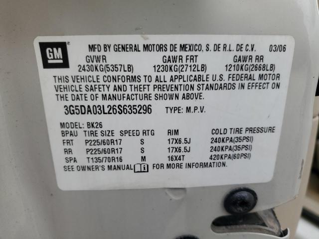 Photo 14 from auction – 2006 BUICK RENDEZVOUS with VIN 3G5DA03L26S635296