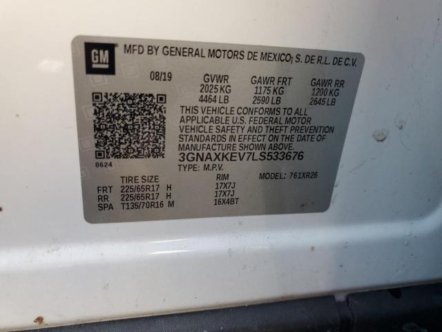 Photo 14 from auction – 2020 CHEVROLET EQUINOX LT with VIN 3GNAXKEV7LS533676