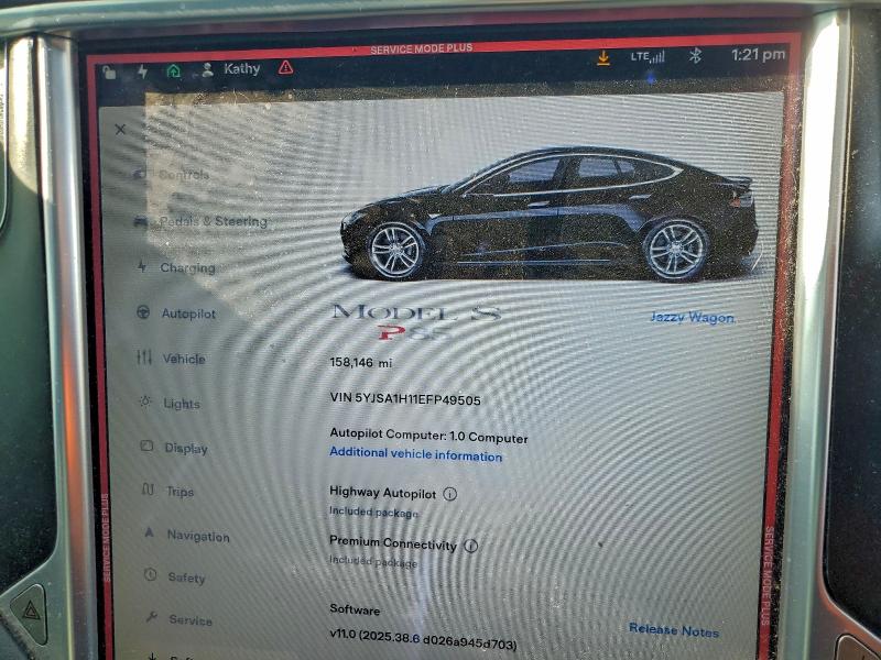 Photo 9 from auction – 2014 TESLA MODEL S with VIN 5YJSA1H11EFP49505