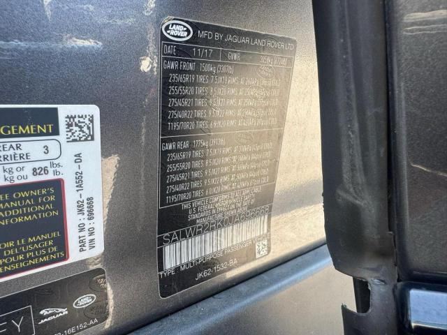 Photo 10 from auction – 2018 LAND ROVER RANGE ROVE with VIN SALWR2RK0JA696668