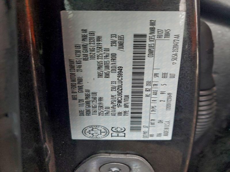 Photo 14 from auction – 2020 FORD ESCAPE TIT with VIN 1FMCU9DZ0LUC59949