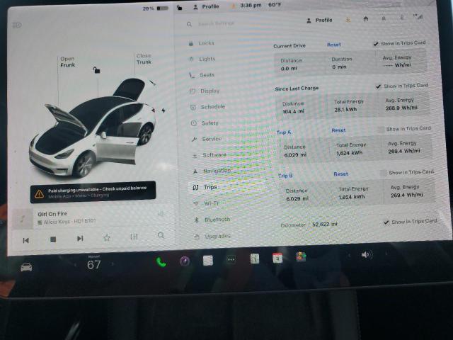 Photo 9 from auction – 2021 TESLA MODEL Y with VIN 5YJYGDEE0MF185913