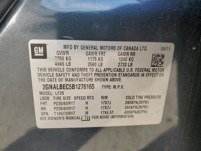 Photo 14 from auction – 2011 CHEVROLET EQUINOX LS with VIN 2GNALBEC5B1276165