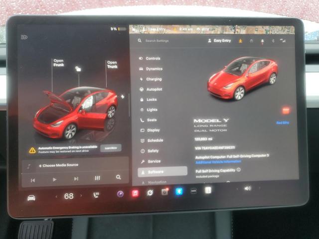 Photo 9 from auction – 2022 TESLA MODEL Y with VIN 7SAYGAEE4NF396311