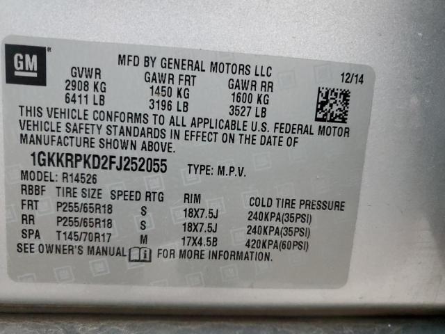 Photo 14 from auction – 2015 GMC ACADIA SLE with VIN 1GKKRPKD2FJ252055
