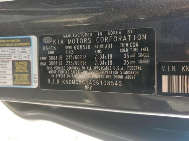 Photo 14 from auction – 2016 KIA SEDONA EX with VIN KNDMC5C14G6108543