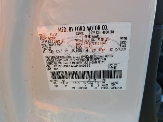 Photo 14 from auction – 2012 FORD ESCAPE LIM with VIN 1FMCU9EG2CKB49638
