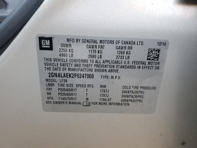 Photo 14 from auction – 2015 CHEVROLET EQUINOX LS with VIN 2GNALAEK2F6247068