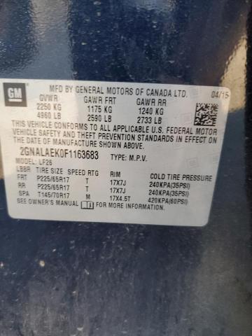 Photo 14 from auction – 2015 CHEVROLET EQUINOX LS with VIN 2GNALAEK0F1163683