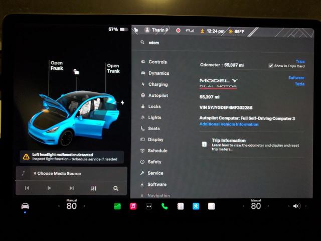 Photo 9 from auction – 2021 TESLA MODEL Y with VIN 5YJYGDEF4MF302286