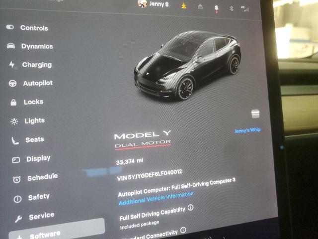 Photo 9 from auction – 2020 TESLA MODEL Y with VIN 5YJYGDEF6LF040012