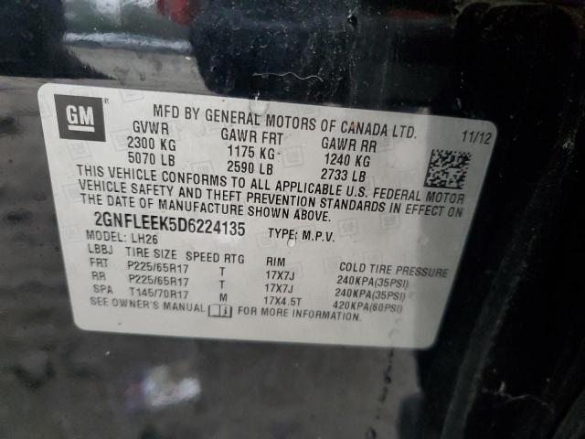 Photo 14 from auction – 2013 CHEVROLET EQUINOX LT with VIN 2GNFLEEK5D6224135