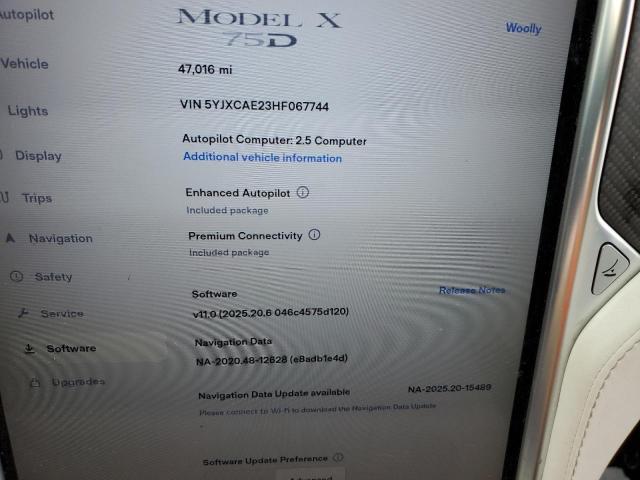 Photo 9 from auction – 2017 TESLA MODEL X with VIN 5YJXCAE23HF067744