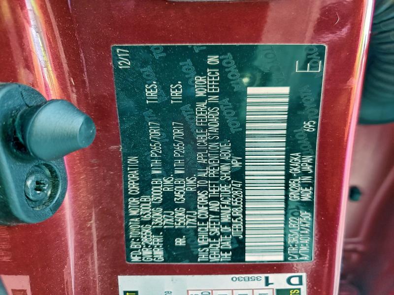 Photo 14 from auction – 2018 TOYOTA 4RUNNER with VIN JTEBU5JR8J5528747