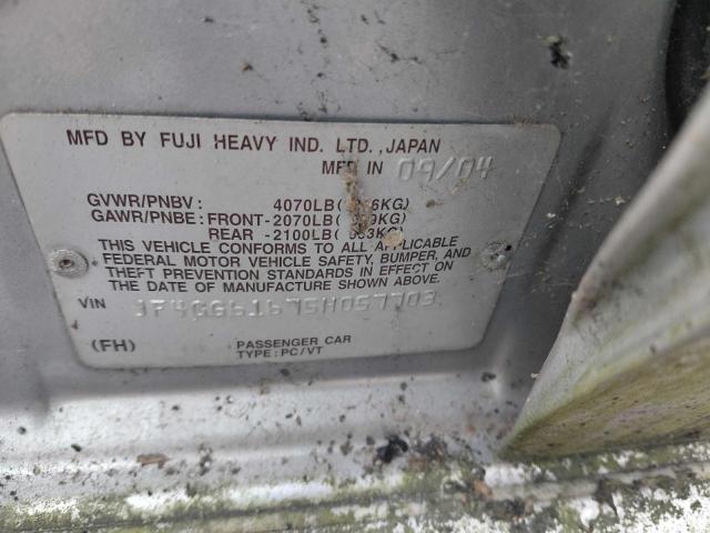 Photo 10 from auction – 2005 SAAB 9-2 LINEAR with VIN JF4GG61675H057703