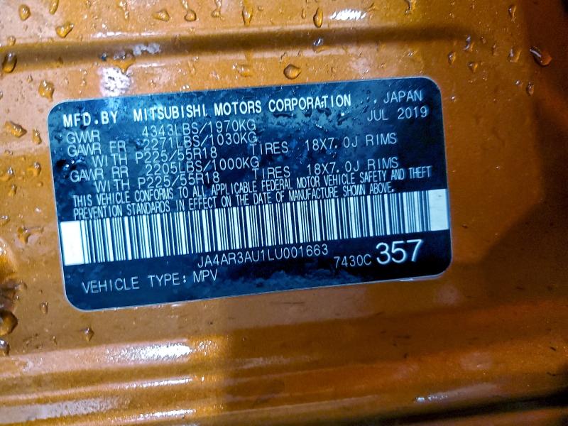 Photo 14 from auction – 2020 MITSUBISHI OUTLANDER with VIN JA4AR3AU1LU001663