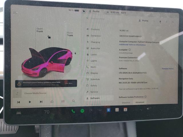 Photo 9 from auction – 2023 TESLA MODEL 3 with VIN 5YJ3E1EA4PF499421