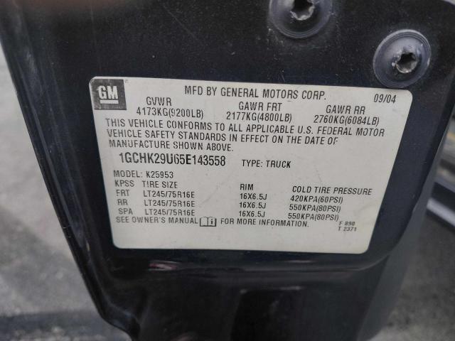 Photo 10 from auction – 2005 CHEVROLET SILVERADO with VIN 1GCHK29U65E143558