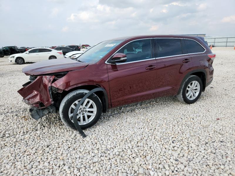 TOYOTA HIGHLANDER 2016 with VIN 5TDZKRFH4GS145732 - Photo from auction