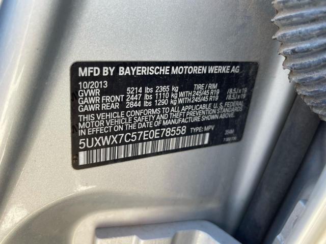 Photo 10 from auction – 2014 BMW X3 XDRIVE3 with VIN 5UXWX7C57E0E78558