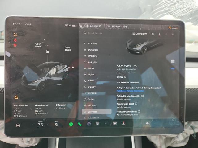 Photo 9 from auction – 2020 TESLA MODEL 3 with VIN 5YJ3E1EB7LF651341