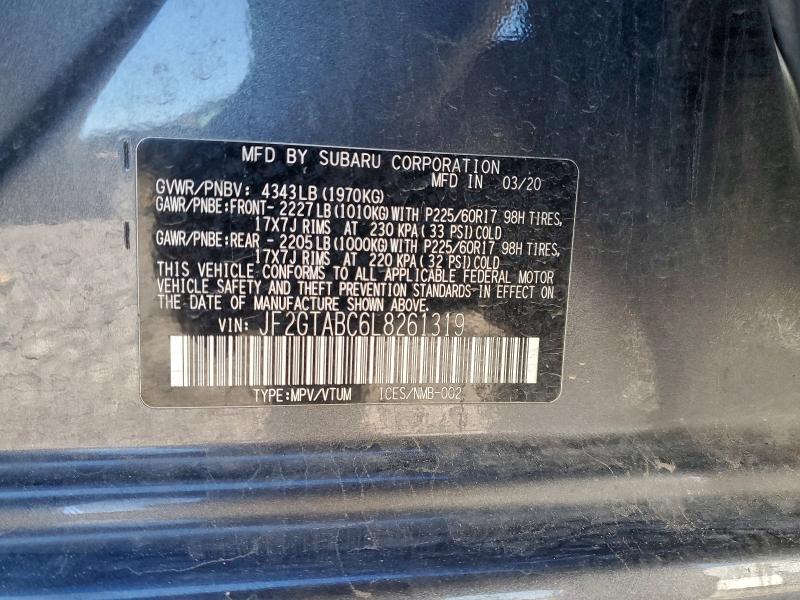 Photo 14 from auction – 2020 SUBARU CROSSTREK with VIN JF2GTABC6L8261319