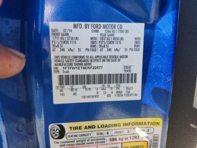 Photo 10 from auction – 2014 FORD F150 SUPER with VIN 1FTFW1ET4EKF22577