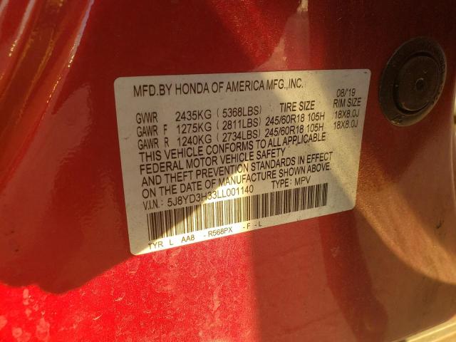 Photo 14 from auction – 2020 ACURA MDX with VIN 5J8YD3H33LL001140