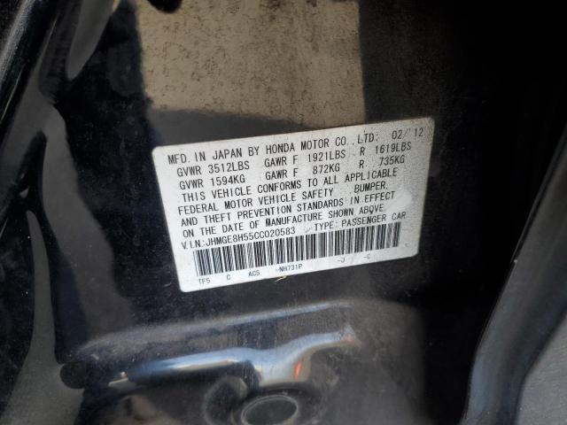 Photo 14 from auction – 2012 HONDA FIT with VIN JHMGE8H55CC020583