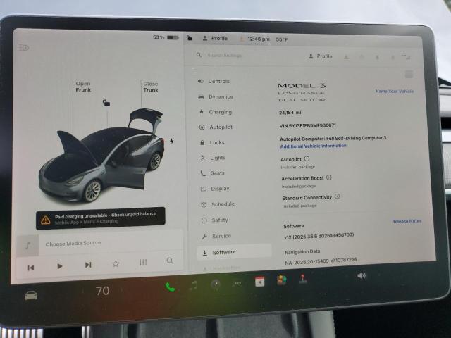 Photo 9 from auction – 2021 TESLA MODEL 3 with VIN 5YJ3E1EB5MF936671