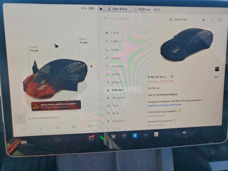 Photo 9 from auction – 2022 TESLA MODEL 3 with VIN 5YJ3E1EC5NF296908