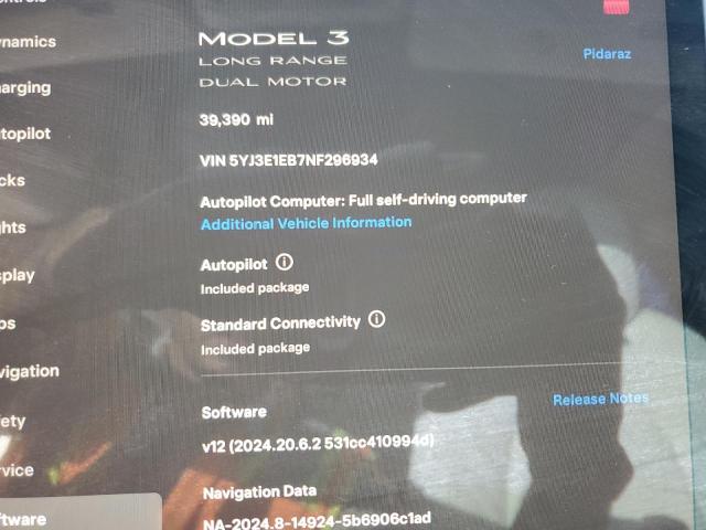 Photo 9 from auction – 2022 TESLA MODEL 3 with VIN 5YJ3E1EB7NF296934
