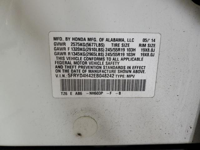 Photo 14 from auction – 2014 ACURA MDX TECHNO with VIN 5FRYD4H42EB048242