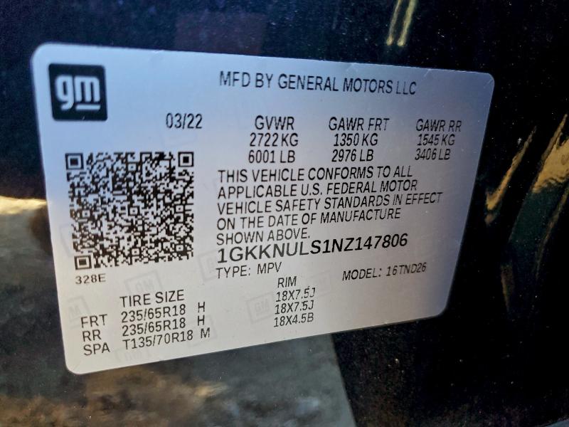 Photo 14 from auction – 2022 GMC ACADIA SLT with VIN 1GKKNULS1NZ147806