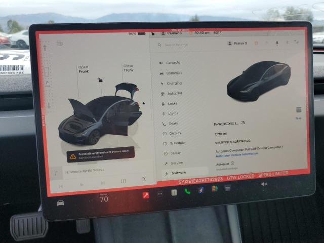 Photo 9 from auction – 2024 TESLA MODEL 3 with VIN 5YJ3E1EA2RF742923