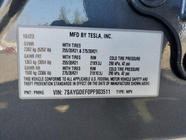 Photo 14 from auction – 2023 TESLA MODEL Y with VIN 7SAYGDEF0PF903511