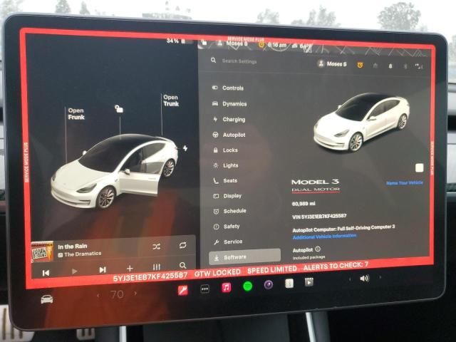 Photo 9 from auction – 2019 TESLA MODEL 3 with VIN 5YJ3E1EB7KF425587