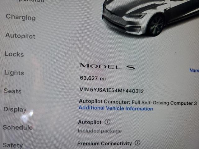 Photo 9 from auction – 2021 TESLA MODEL S with VIN 5YJSA1E54MF440312